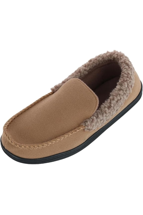 Men's Brushed Knit Lewis Moccasin Slippers XXL 13-14