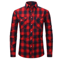 thumbnail image 1 of Men's Brushed Shirt Plaid Shirt Men's Casual Street Stripe Business Casual Long Sleeve Shirt, 1 of 6
