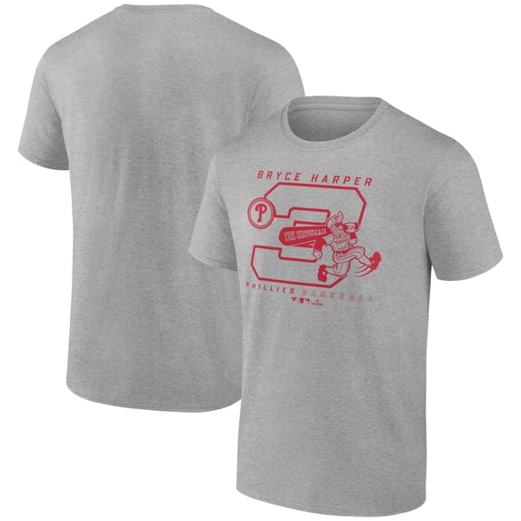 Men's Bryce Harper Heather Gray Philadelphia Phillies Player Graphic T-Shirt