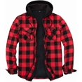 thumbnail image 1 of Men's Buffalo Checkered Sherpa Lined Hooded Jacket, 1 of 6