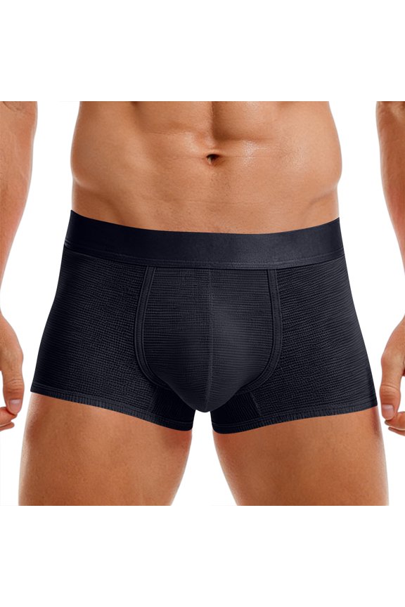 Men's Bulge Boxer Briefs U-Hance Pouch Mens Stretch Underwear Breathable Under Panties Pink 2XL