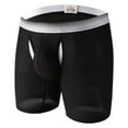 thumbnail image 1 of Men's Enhancing Mesh Trunks Smooth Boxer Briefs Underwear with Separate Pouch,Color:Black,Size:XL, 1 of 4