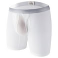 thumbnail image 1 of Men's Enhancing Mesh Trunks Smooth Boxer Briefs Underwear with Separate Pouch,Color:White,Size:L, 1 of 4