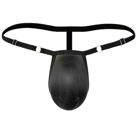 Men's Bulge Enhancing Underwear Thong with Sponge Cup Swimwear Padded Panties Low Waist Adjustable Panties Briefs