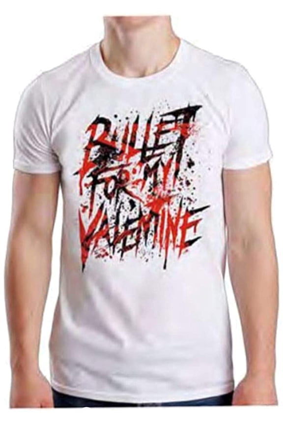 Men's Bullet For My Valentine Splattered Logo T-shirt Large White