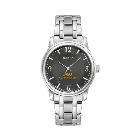 Men's Bulova Black Alabama State Hornets Stainless Steel Corporate Collection Watch