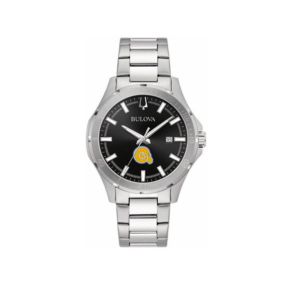 Men's Bulova Black Albany State Golden Rams Stainless Steel Classic Sport Watch