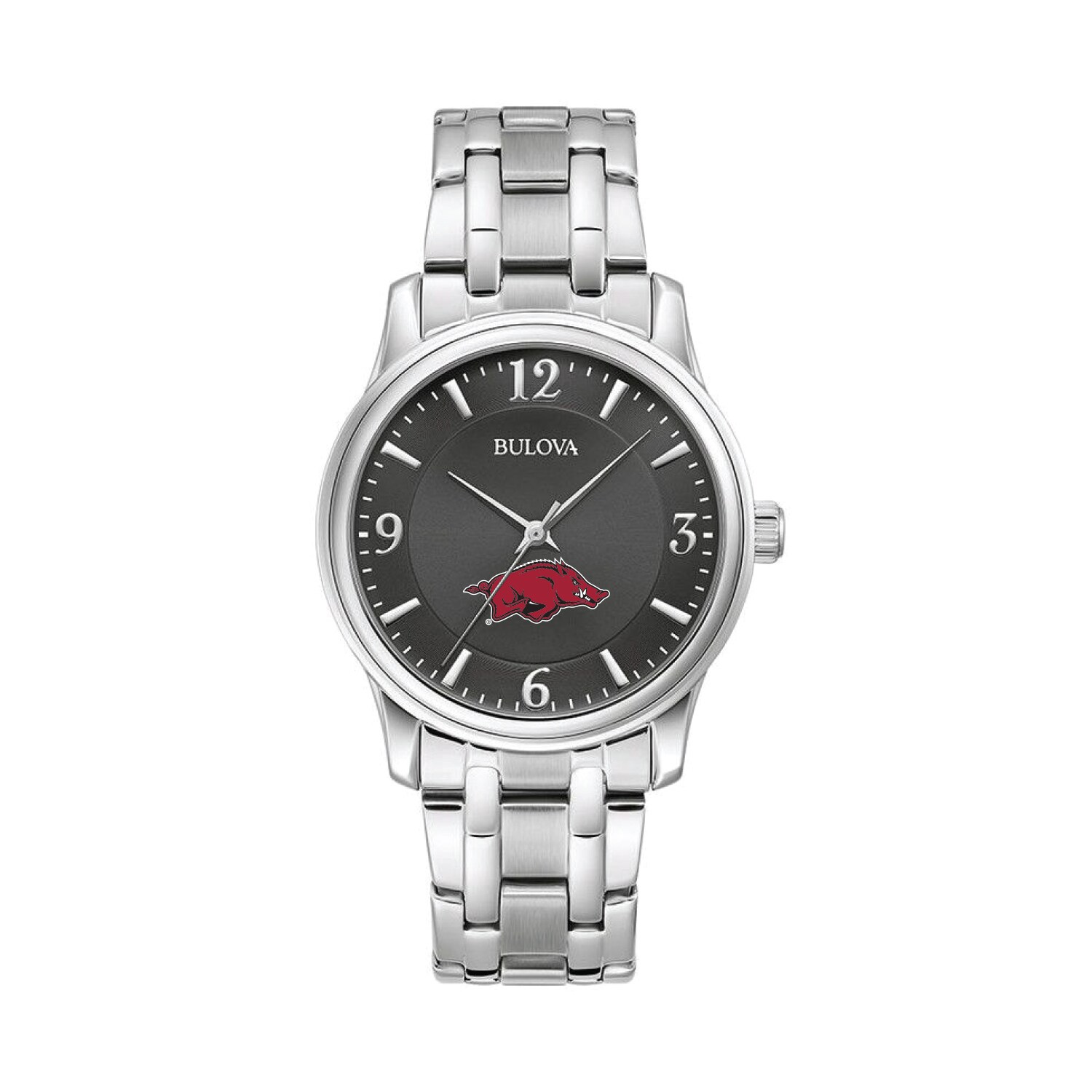 Men's Bulova Black Arkansas Razorbacks Stainless Steel Corporate ...