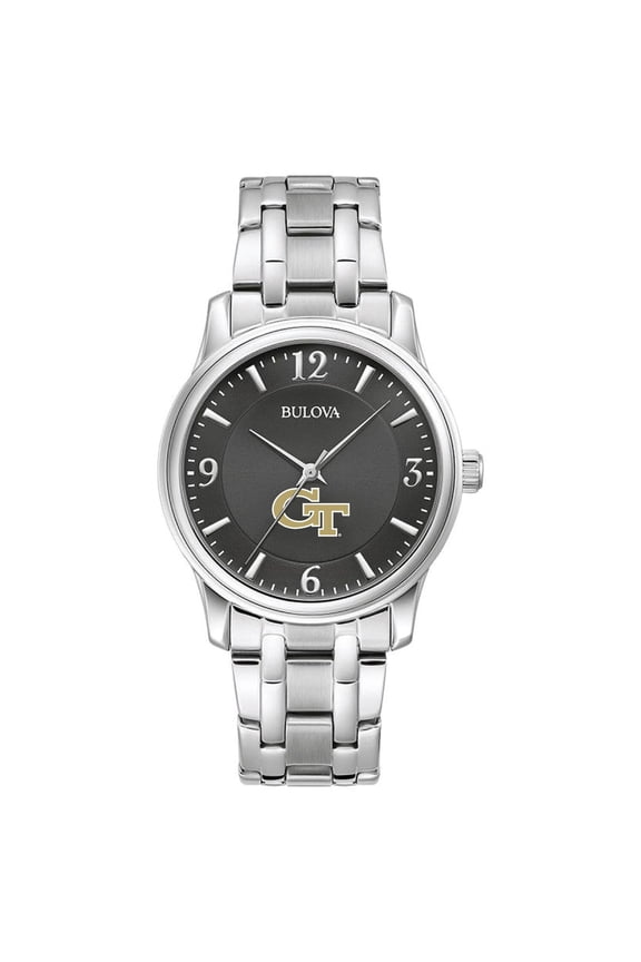 Men's Bulova Black Georgia Tech Yellow Jackets Stainless Steel Corporate Collection Watch