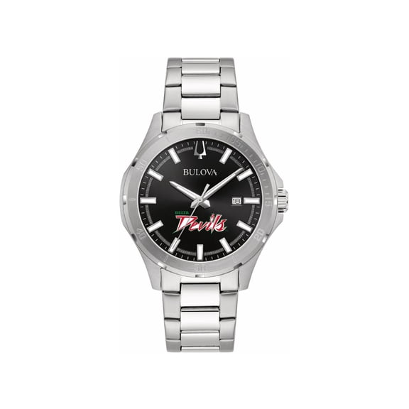 Men's Bulova Black Mississippi Valley State Delta Devils Stainless Steel Classic Sport Watch