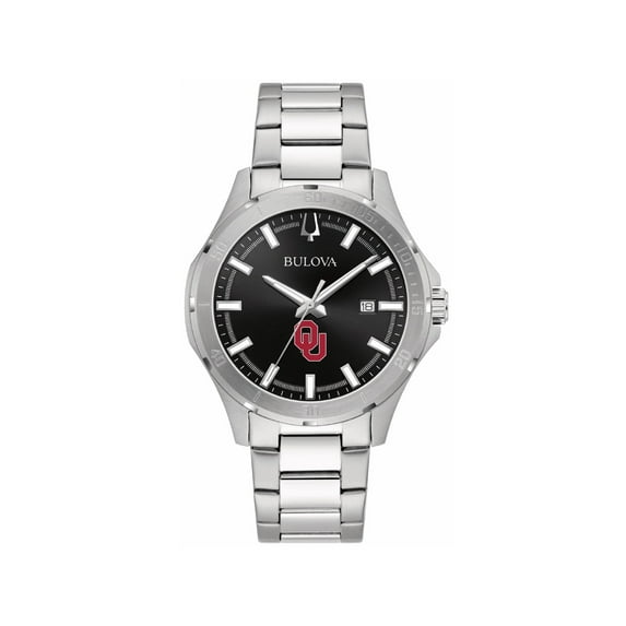 Men's Bulova Black Oklahoma Sooners Stainless Steel Classic Sport Watch