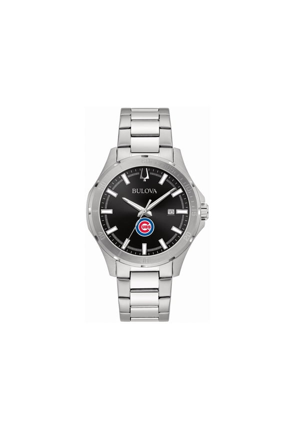 Men's Bulova Chicago Cubs Stainless Steel Classic Sport Watch