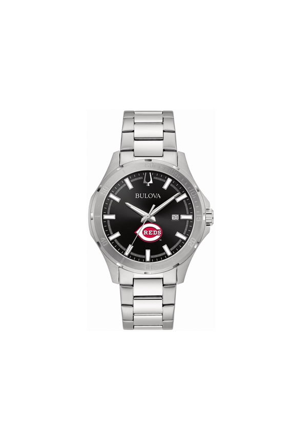 Men's Bulova Cincinnati Reds Stainless Steel Classic Sport Watch