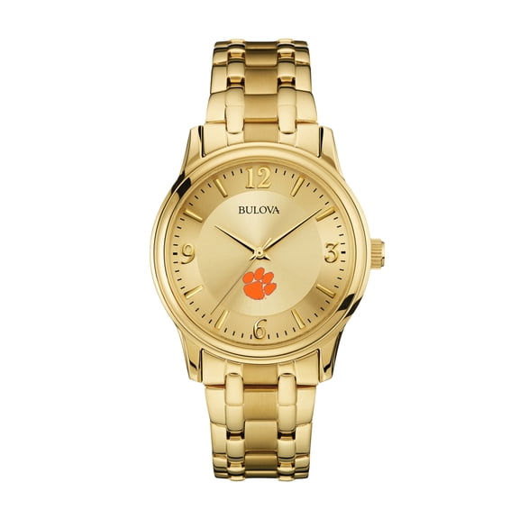 Men's Bulova Clemson Tigers Gold-Tone Watch