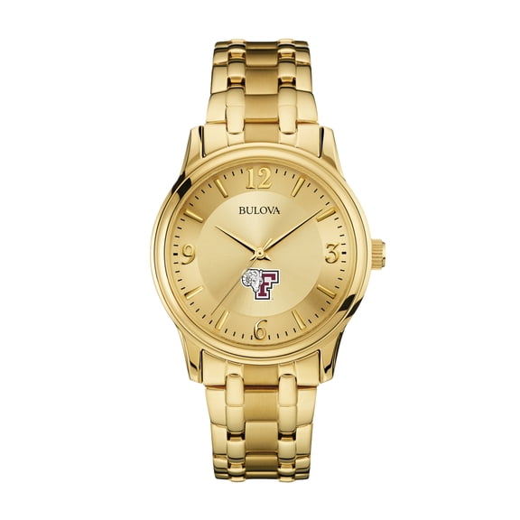 Men's Bulova Fordham Rams Gold-Tone Watch