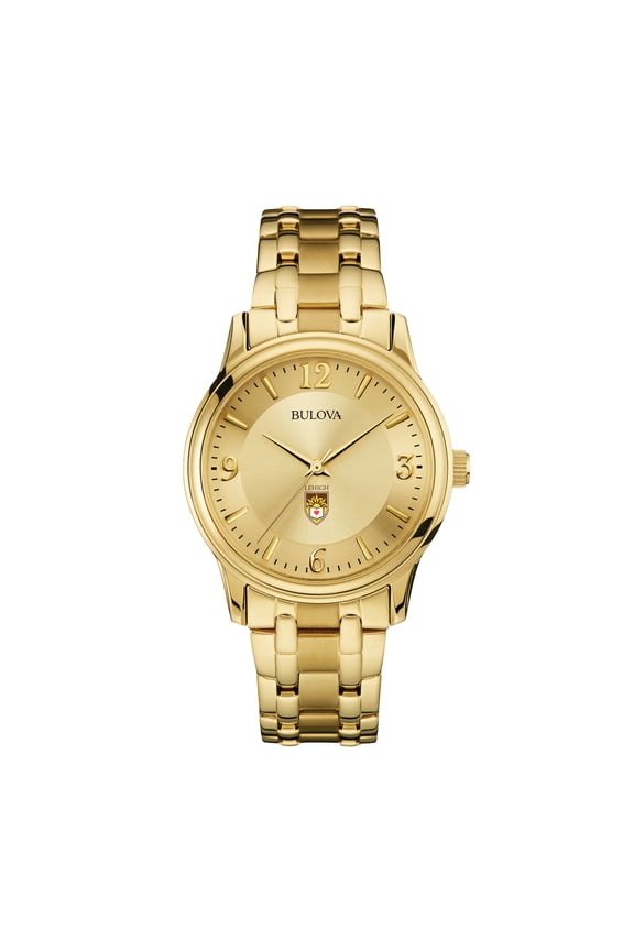 Men's Bulova Lehigh Mountain Hawks Gold-Tone Watch