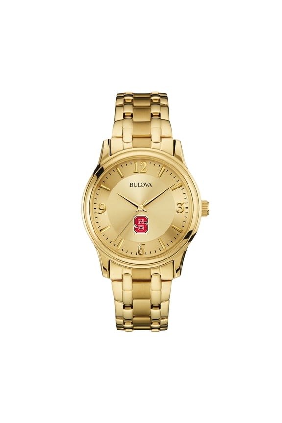 Men's Bulova NC State Wolfpack Gold-Tone Watch
