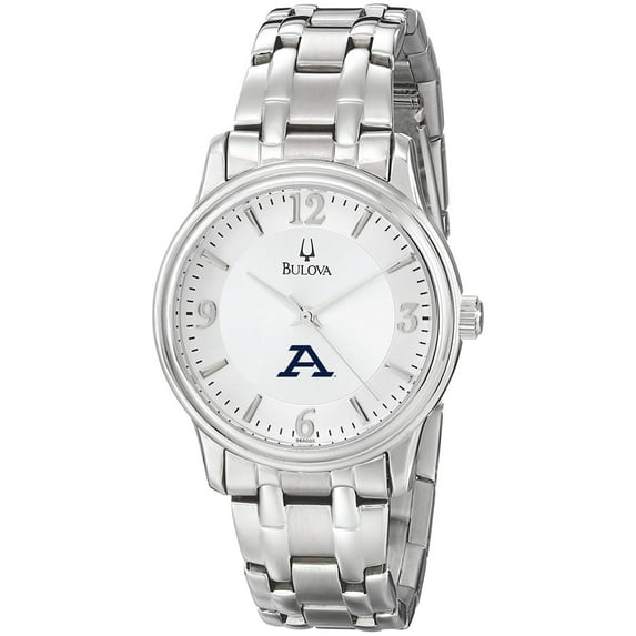 Men's Bulova Silver Akron Zips Stainless Steel Quartz Watch