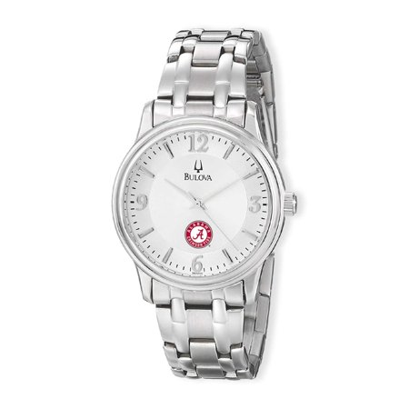 Men's Bulova Silver Alabama Crimson Tide Stainless Steel Quartz Watch