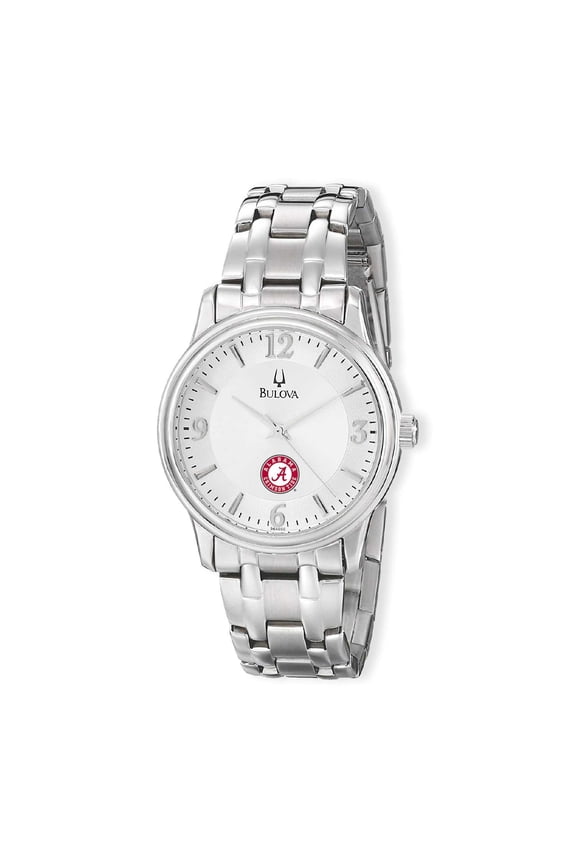 Men's Bulova Silver Alabama Crimson Tide Stainless Steel Quartz Watch