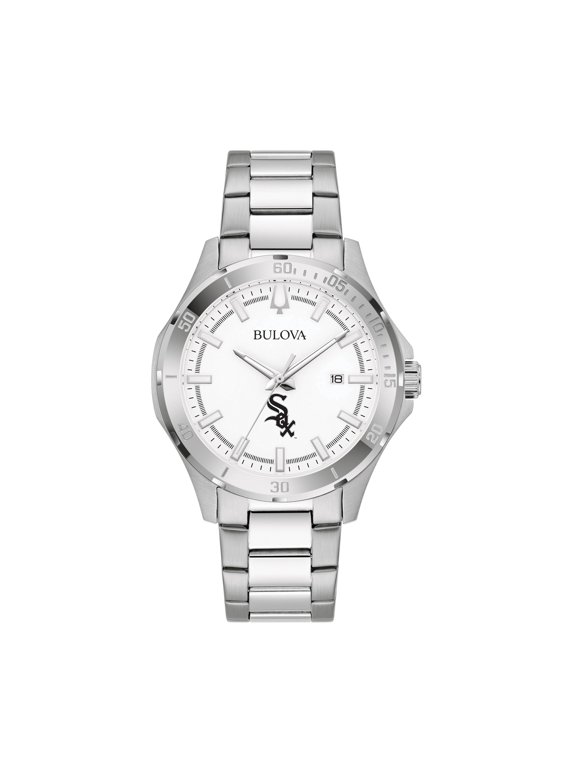 Men's Bulova Silver Chicago White Sox Stainless Steel Classic Sport Watch