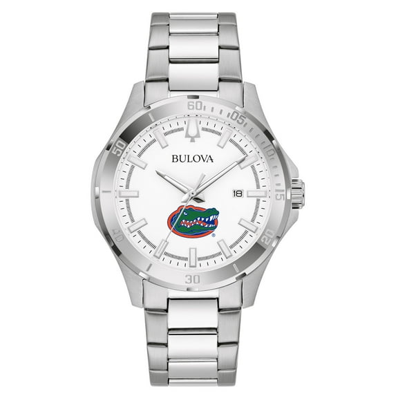 Men's Bulova Silver Florida Gators Stainless Steel Classic Sport Watch