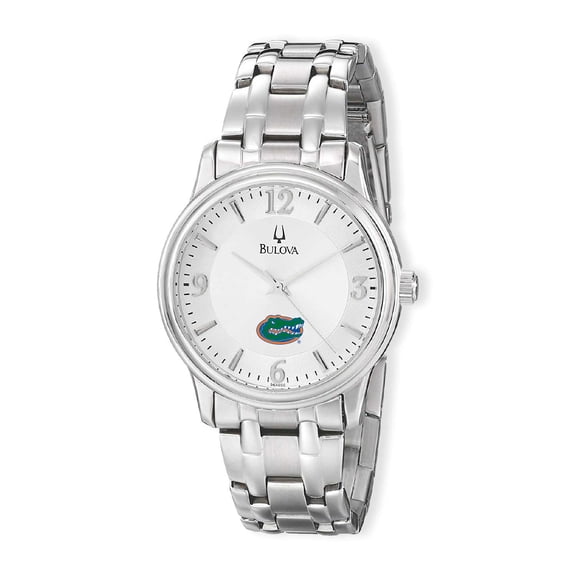 Men's Bulova Silver Florida Gators Stainless Steel Quartz Watch