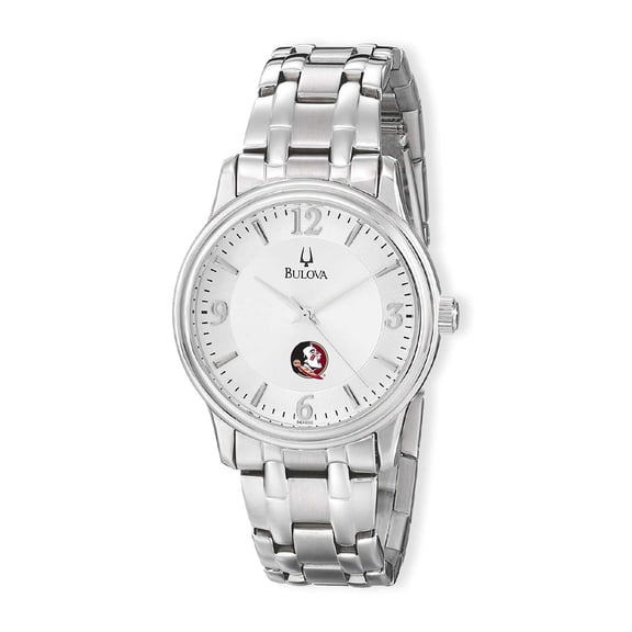 Men's Bulova Silver Florida State Seminoles Stainless Steel Quartz Watch