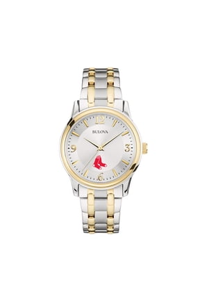 Men's Bulova Silver/Gold Boston Red Sox Two-Tone Watch