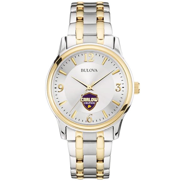 Men's Bulova  Silver/Gold Carlow University Celtics Two-Tone Stainless Steel Watch