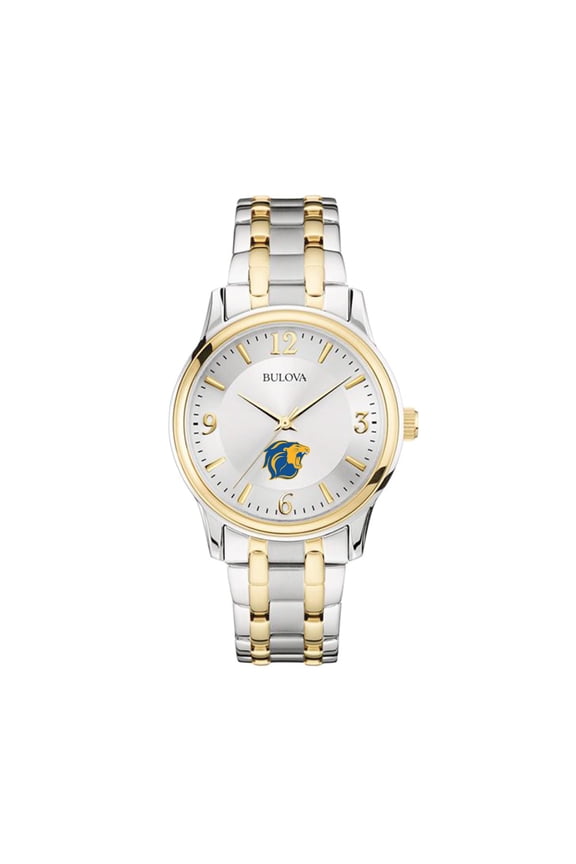 Men's Bulova Silver/Gold College of New Jersey Lions Two-Tone Stainless Steel Watch