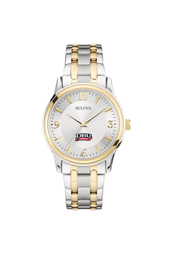 Men's Bulova Silver/Gold Dallas Baptist Patriots Two-Tone Stainless Steel Watch