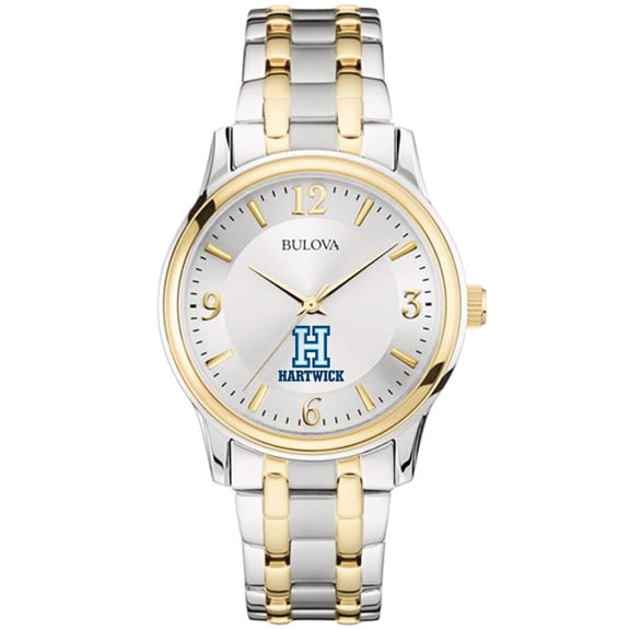 Men's Bulova  Silver/Gold Hartwick College Hawks Two-Tone Stainless Steel Watch