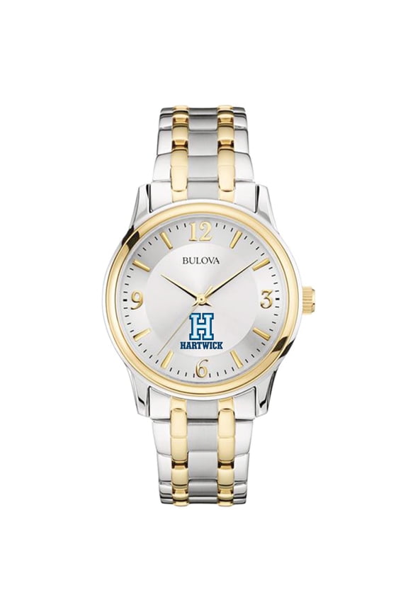 Men's Bulova  Silver/Gold Hartwick College Hawks Two-Tone Stainless Steel Watch