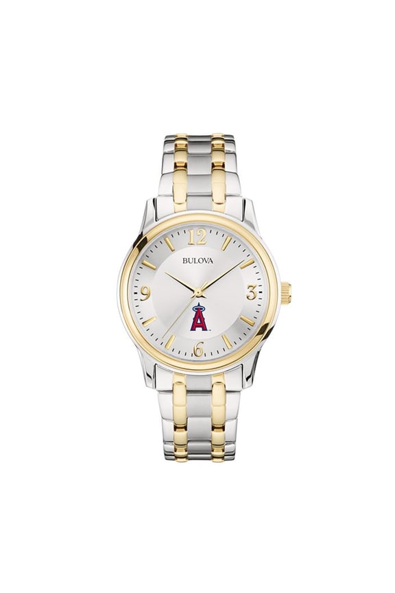 Men's Bulova Silver/Gold Los Angeles Angels Two-Tone Watch