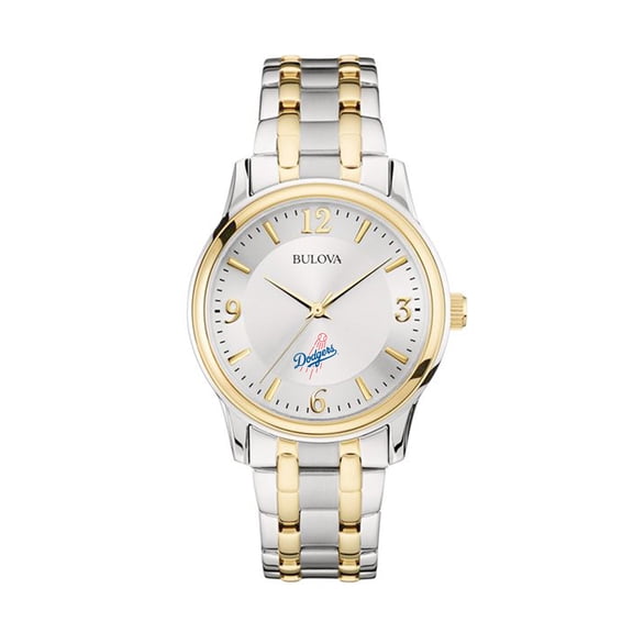 Men's Bulova Silver/Gold Los Angeles Dodgers Two-Tone Watch