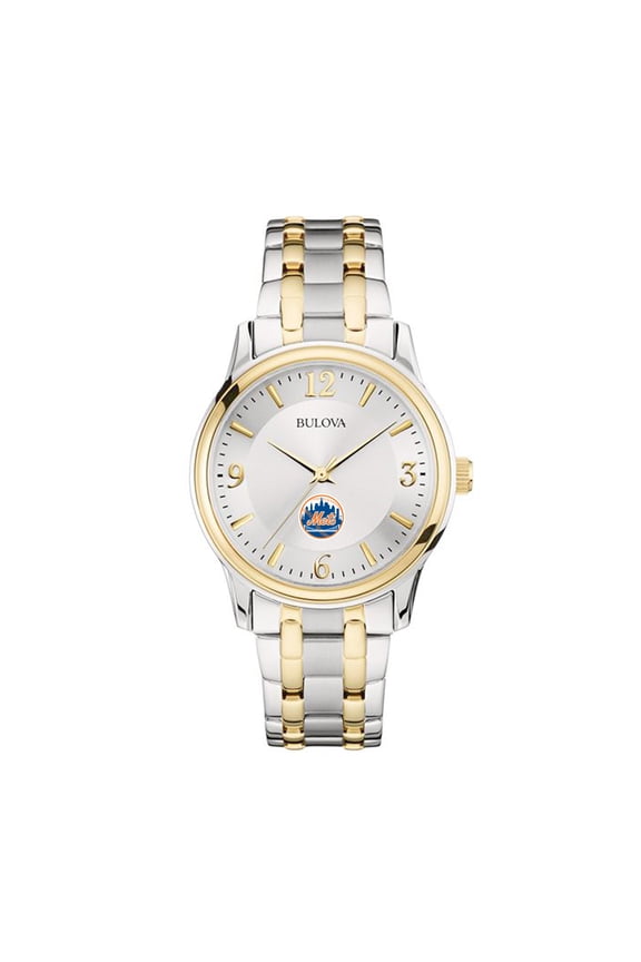 Men's Bulova Silver/Gold New York Mets Two-Tone Watch