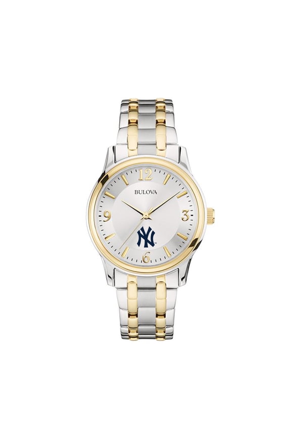 Men's Bulova Silver/Gold New York Yankees Two-Tone Watch