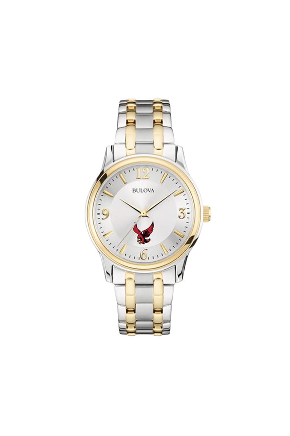 Men's Bulova Silver/Gold Roberts Wesleyan Redhawks Two-Tone Stainless Steel Watch
