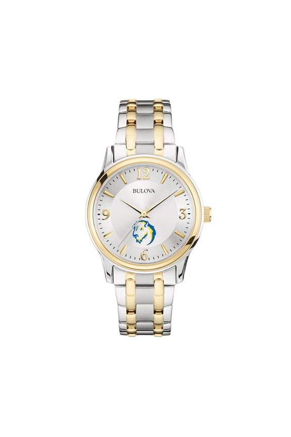 Men's Bulova Silver/Gold Southeastern Oklahoma State Savage Storm Two-Tone Stainless Steel Watch
