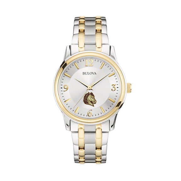 Men's Bulova  Silver/Gold Southwest Minnesota State Mustangs Two-Tone Stainless Steel Watch