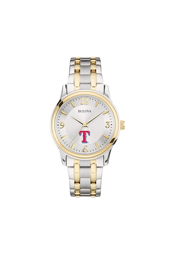 Men's Bulova Silver/Gold Texas Rangers Two-Tone Watch
