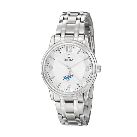 Men's Bulova Silver Los Angeles Dodgers Stainless Steel Watch