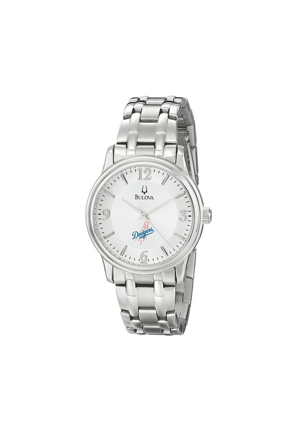 Men's Bulova Silver Los Angeles Dodgers Stainless Steel Watch