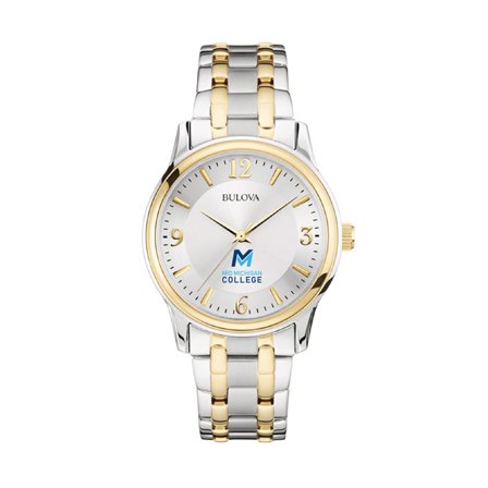 Men's Bulova Silver Mid Michigan College Classic Two-Tone Round Watch