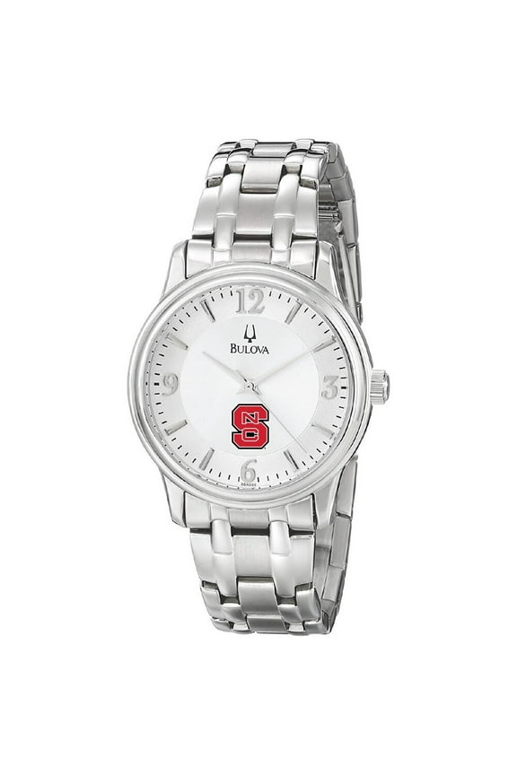 Men's Bulova  Silver NC State Wolfpack