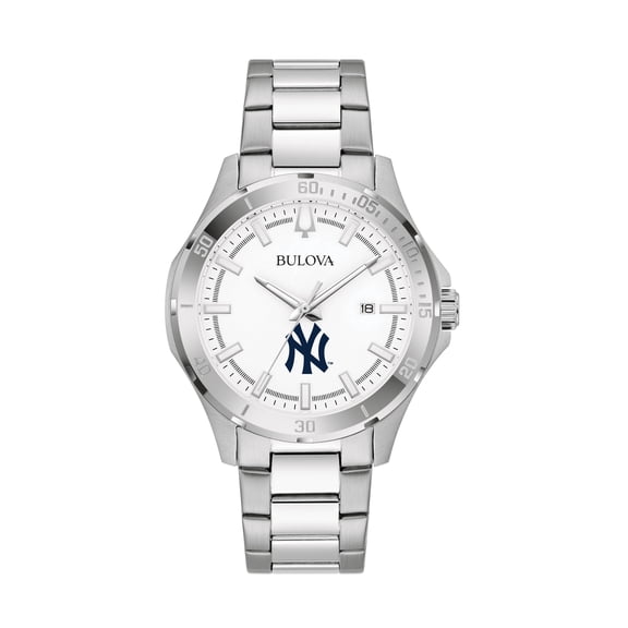 Men's Bulova Silver New York Yankees Stainless Steel Classic Sport Watch
