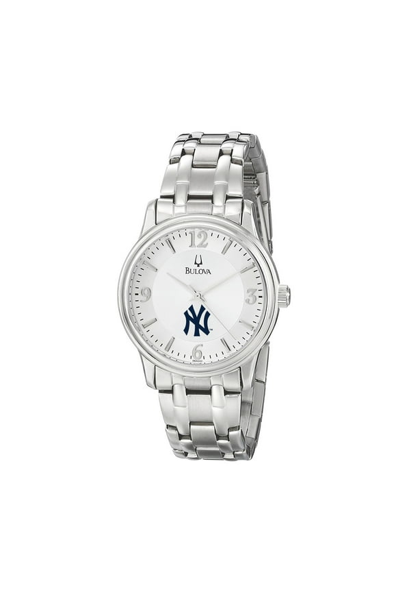 Men's Bulova Silver New York Yankees Stainless Steel Watch