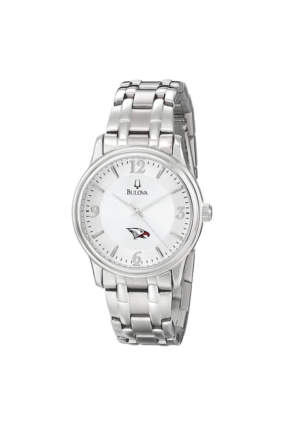 Men's Bulova Silver North Carolina Central Eagles Stainless Steel Quartz Watch