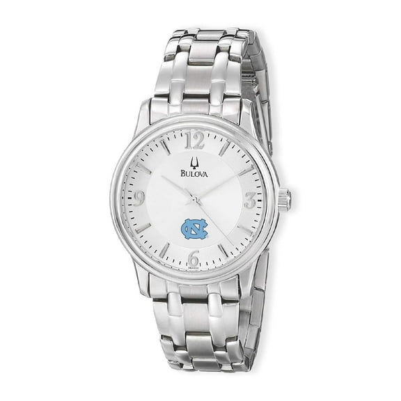 Men's Bulova Silver North Carolina Tar Heels Stainless Steel Quartz Watch
